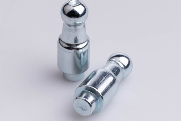 Custom ball-head rivets showing dome, step and shank
