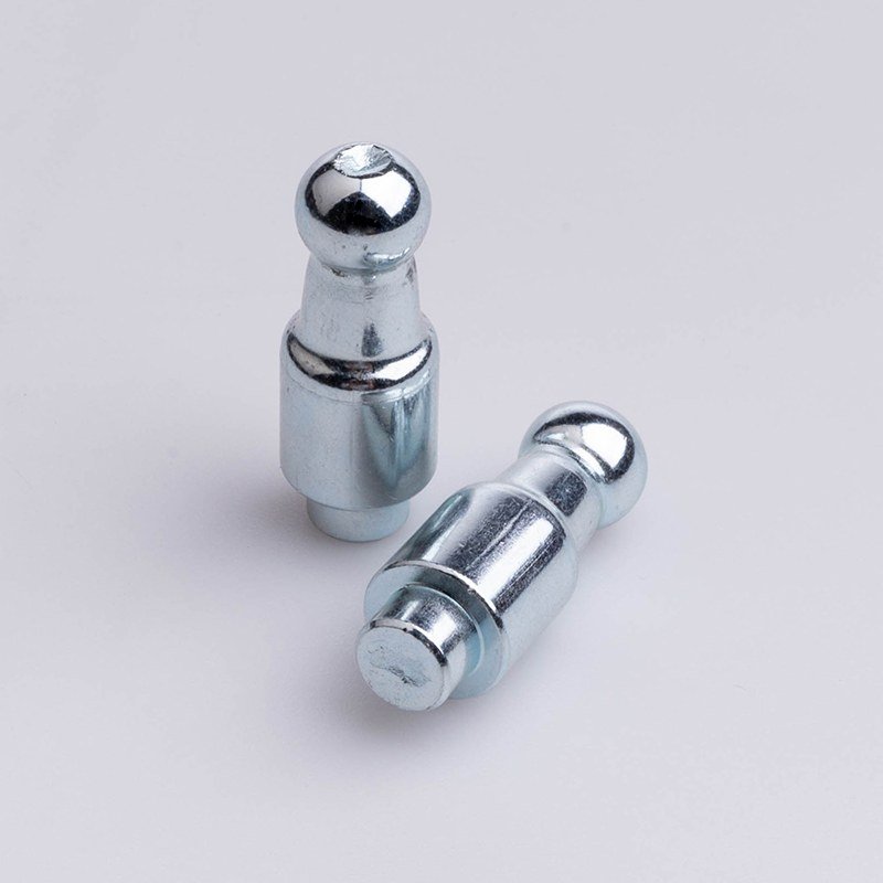 Custom ball-head rivets showing dome, step and shank