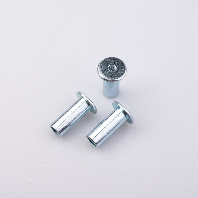 Custom semi-tubular rivets showing the blind hole