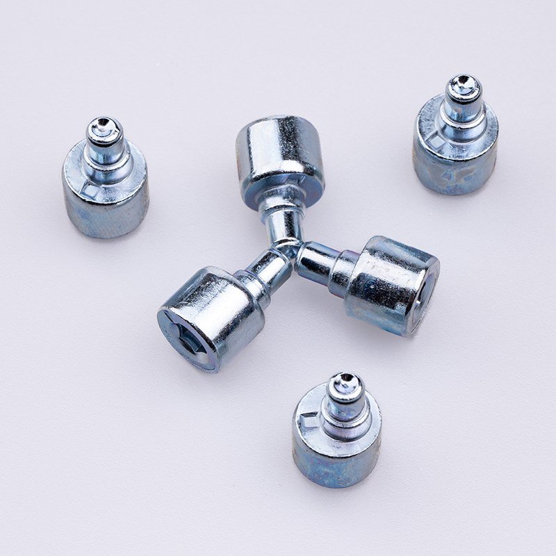 Furniture connecting bolts and cam lock fittings