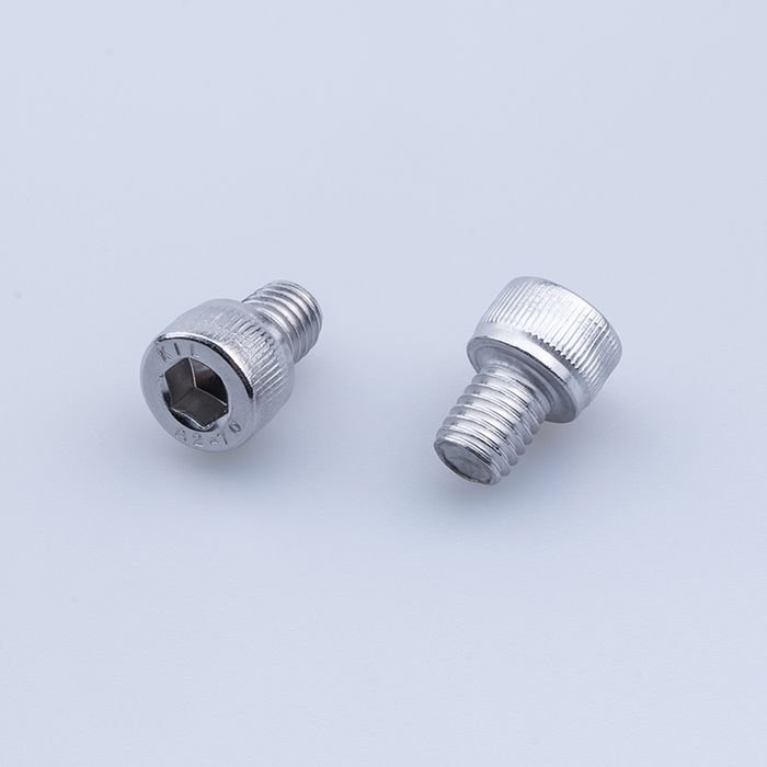 Two zinc-plated socket head cap screws, standard head height