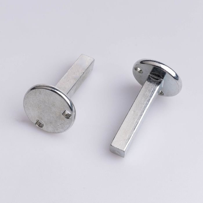 Two square-shank pins with a round disc head