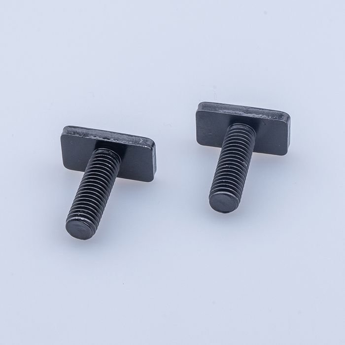 Two black T-bolts with rectangular heads